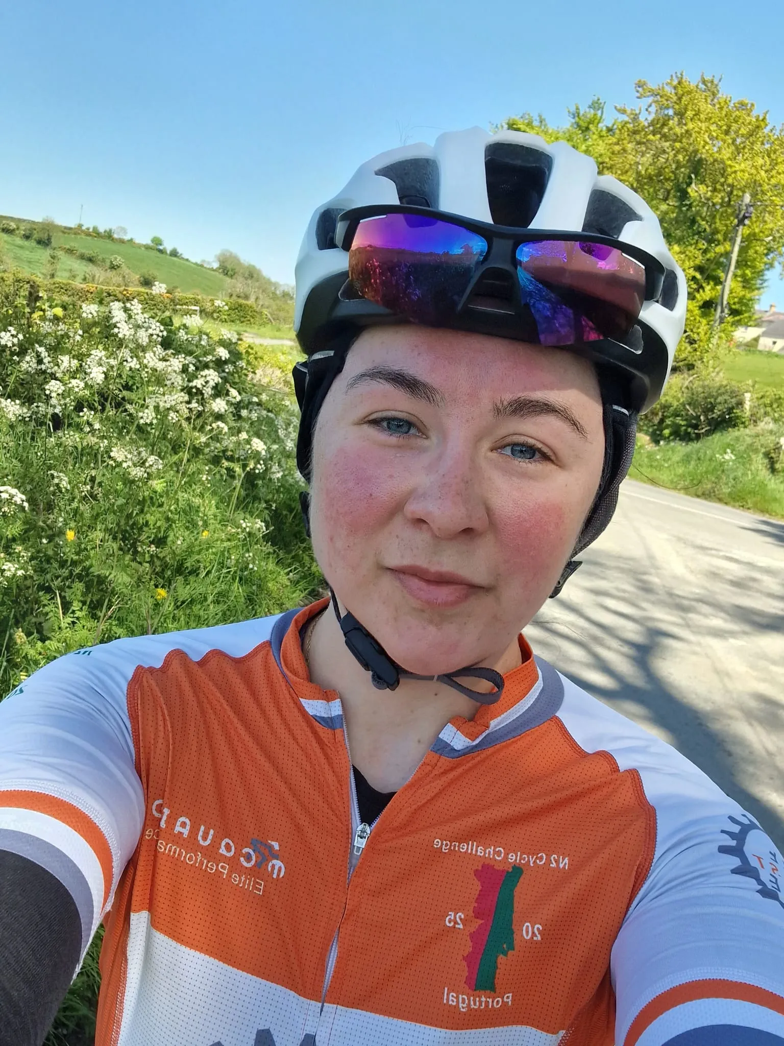 Emily Bond on a Titanic Quarter Cycling Club training ride before IRONMAN 70.3 Swansea